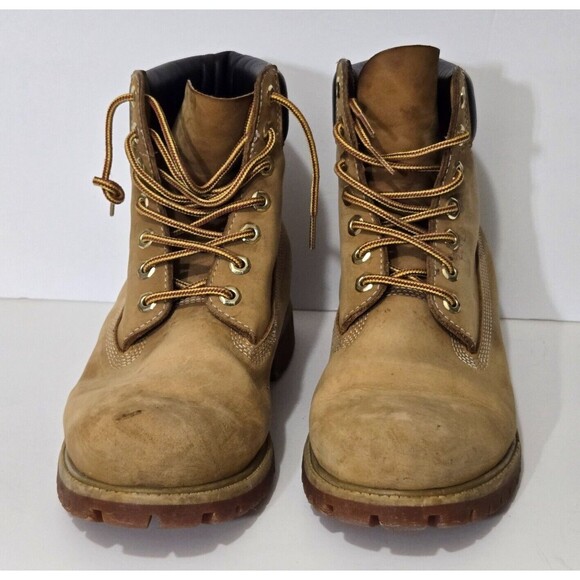 Timberland Classic Work Boots Mens 9.5 10061 Wheat 6 Inch Premium Nubuck - Picture 5 of 14